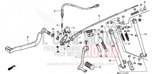PEDAL/STAENDER (1) XL600VH de 1987